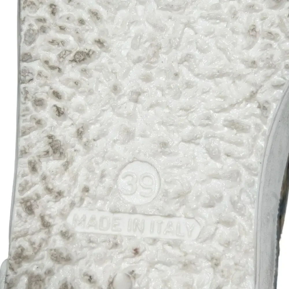GOLDEN GOOSE May Sneaker in Leopard Laminated & Bluette Velvet Laces EU 39